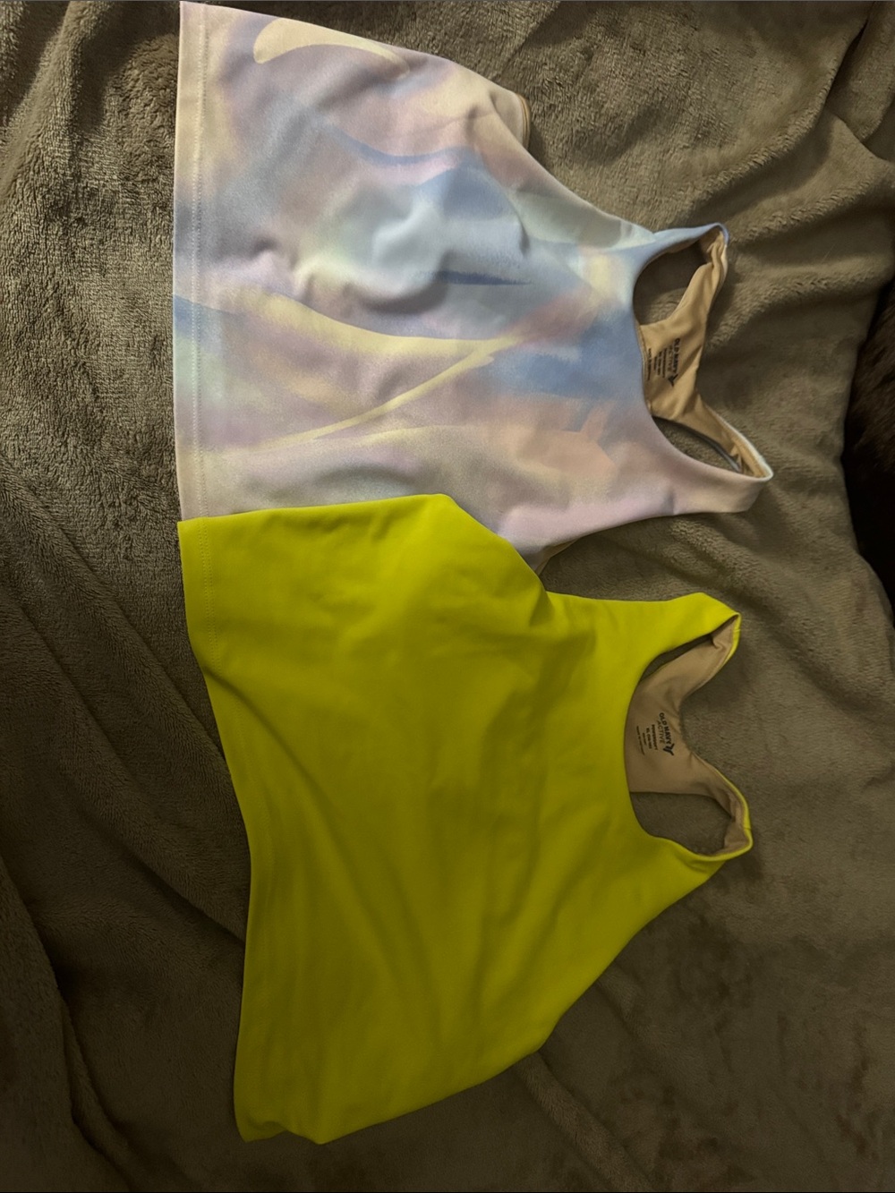 Kids sports bras - Pastel Tie-Dye & Lime Set